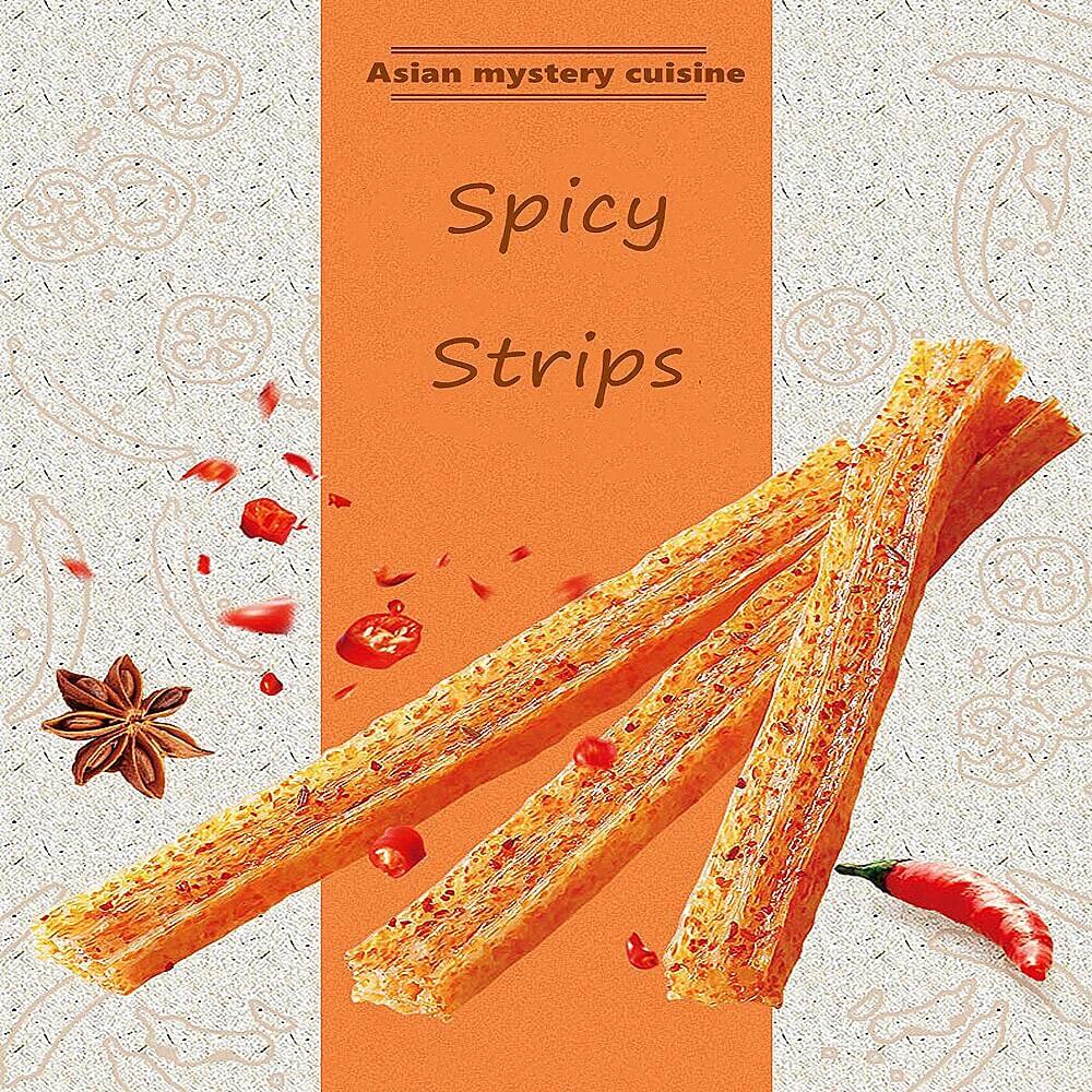 Chinese Spicy Latiao Gluten Strips - Chewy, savory gluten strips coated in bold Sichuan spices.