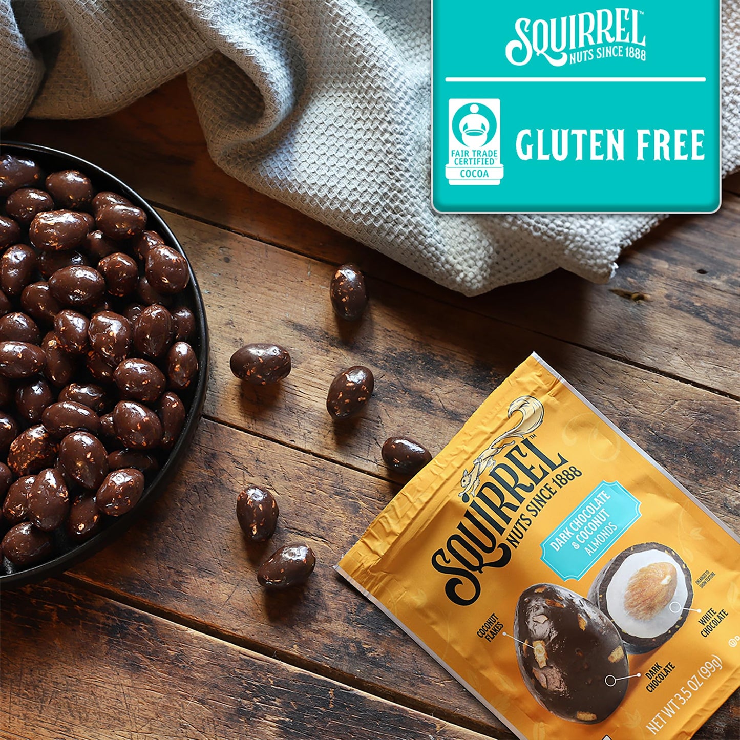 Squirrel Brand Sweet Brown Butter Cashews, 3.5 Ounces Resealable Bag, Gluten Free, Vegetarian - Collins Global Snack Store