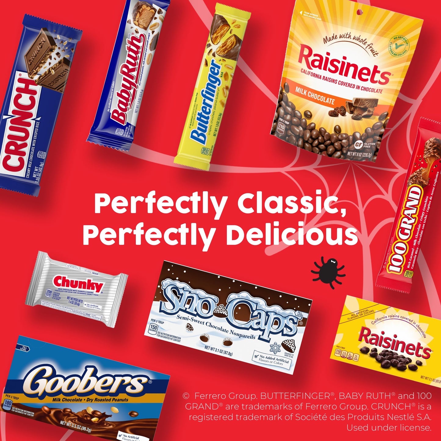 Butterfinger, CRUNCH, Baby Ruth, 100 Grand, Assorted Bulk Candy Bar Variety Pack Full Size, 28-Count, 48 oz - Collins Global Snack Store