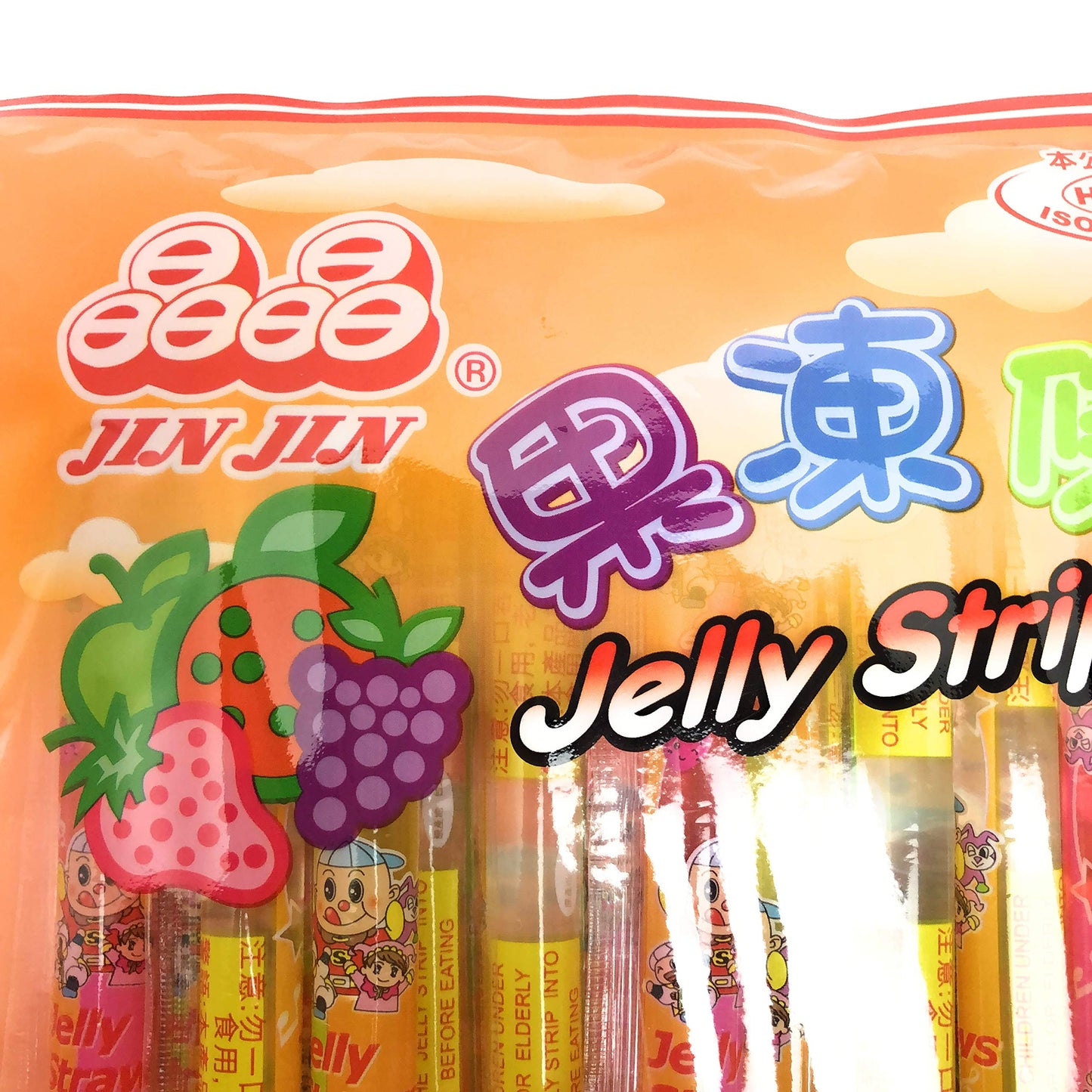Jin Jin - Jelly Strip (Jelly Filled Straws in Assorted Flavors) - Net Wt. 14.1 Oz. - Collins Global Snack Store