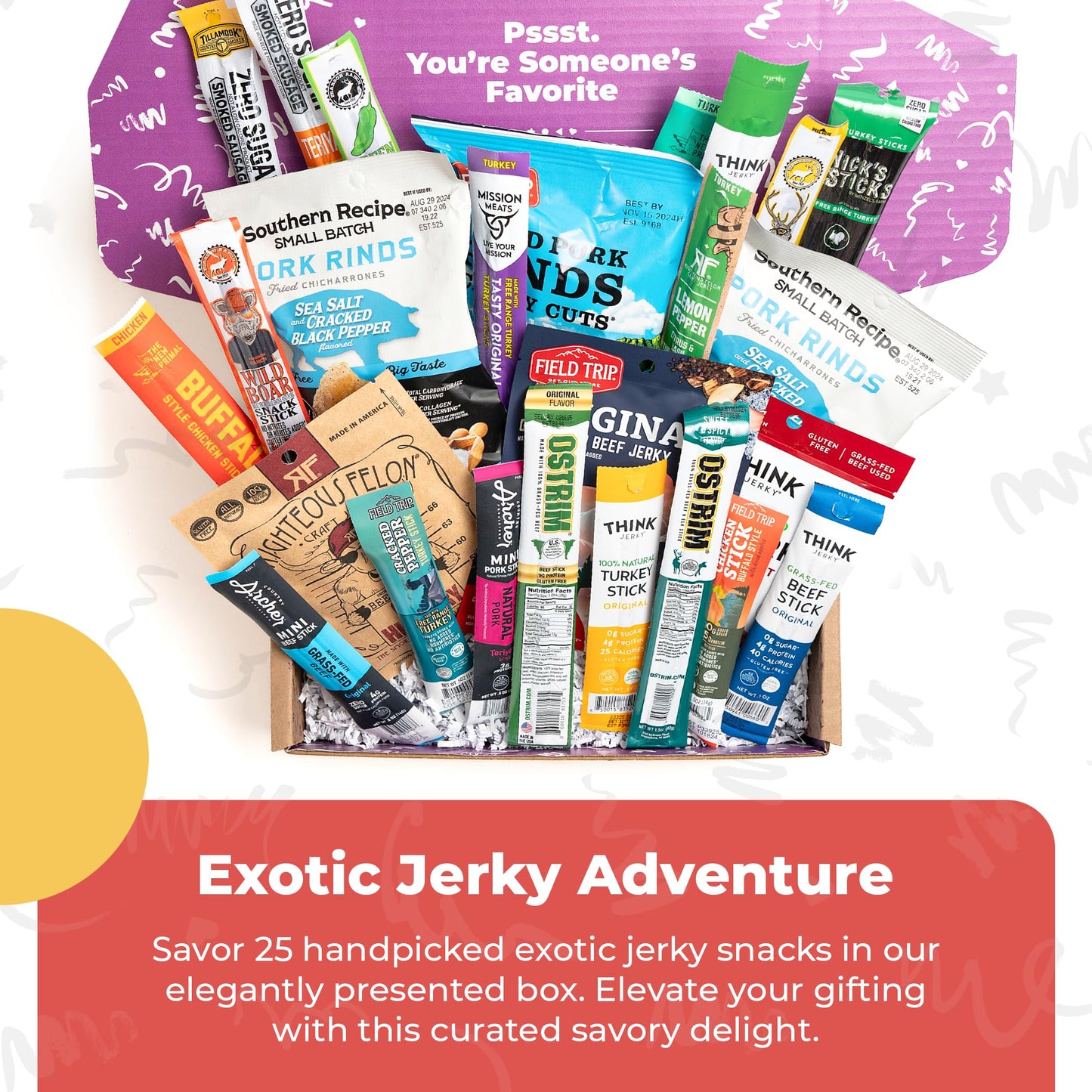 Beef Jerky Gift Basket For Men - Exotic Jerky Variety Pack, Delicious Protein-Packed Snack Box for Dad, Husband - Birthday, Holiday Food Treats for Adults - Unique Food Gifts for Men Who Want Nothing - Collins Global Snack Store