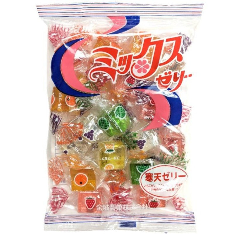 Kinjo Japan Fruit Mix Jelly Candy with Strawberry, Grape, Melon, Orange, Pineapple Flavors