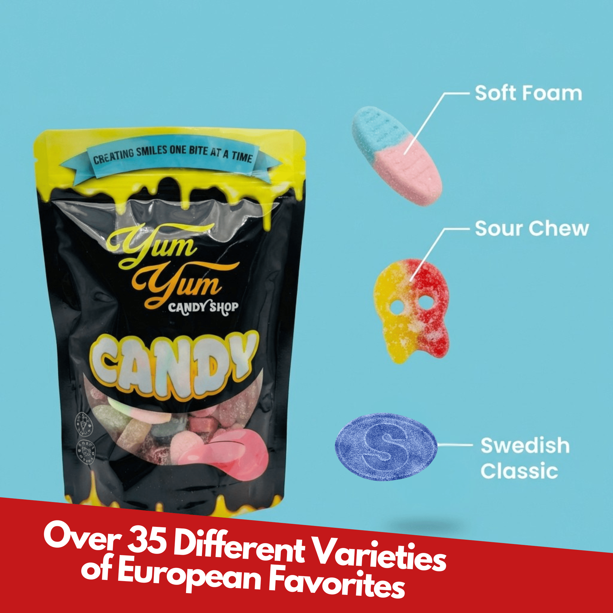 Ultimate Swedish &amp; European Gummy Mix – Sweet &amp; Sour Gummies | Yum Yum Candy Shop