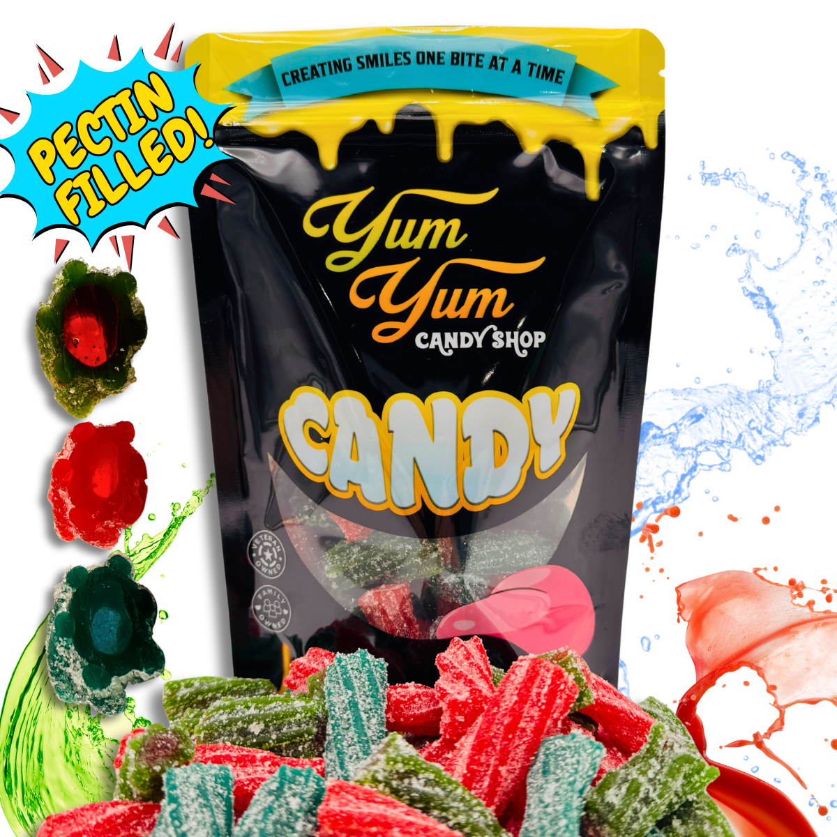 Fruit Filled Sour Licorice Twists – Watermelon, Strawberry &amp; Blue Raspberry | Yum Yum Candy Shop