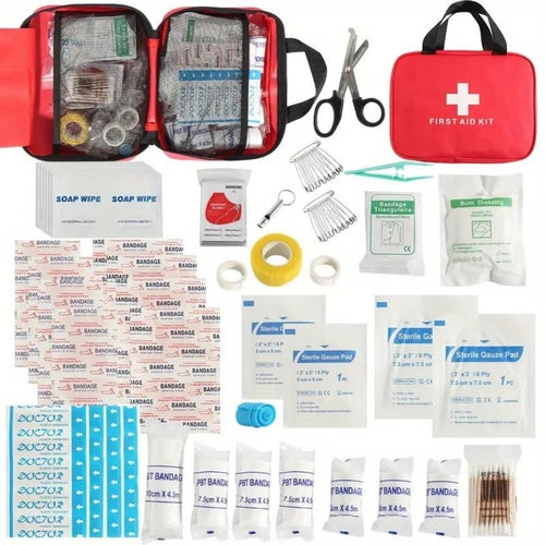 173-Piece Large First Aid Kit – Portable Bag for Outdoor Hunting &amp; Hiking
